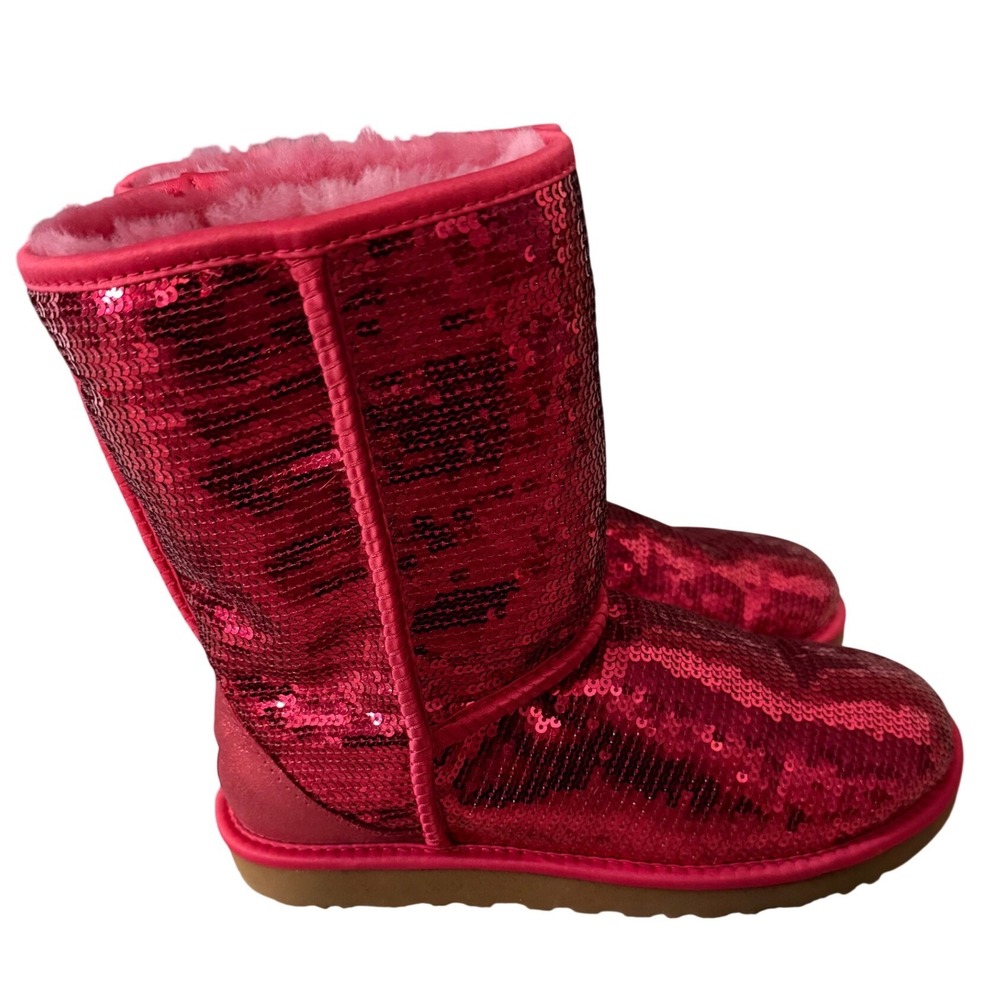 UGG Australia Classic Short Sequin Ruby Red Sheep… - image 4
